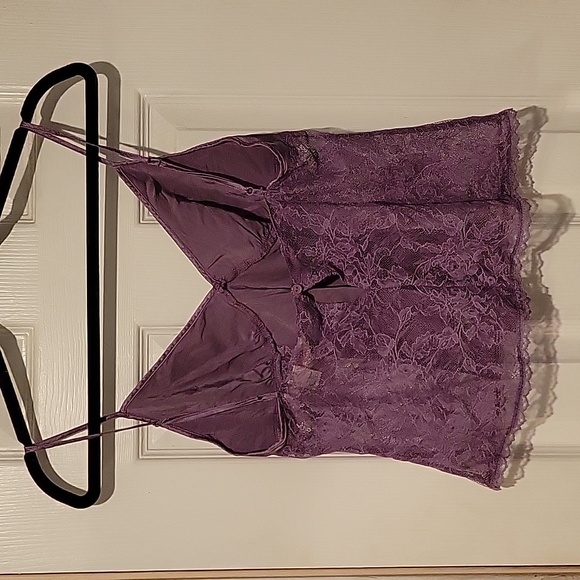 Victoria's Secret Women's M Purple Silk Lace Camisole Vintage Y2K - Picture 7 of 7